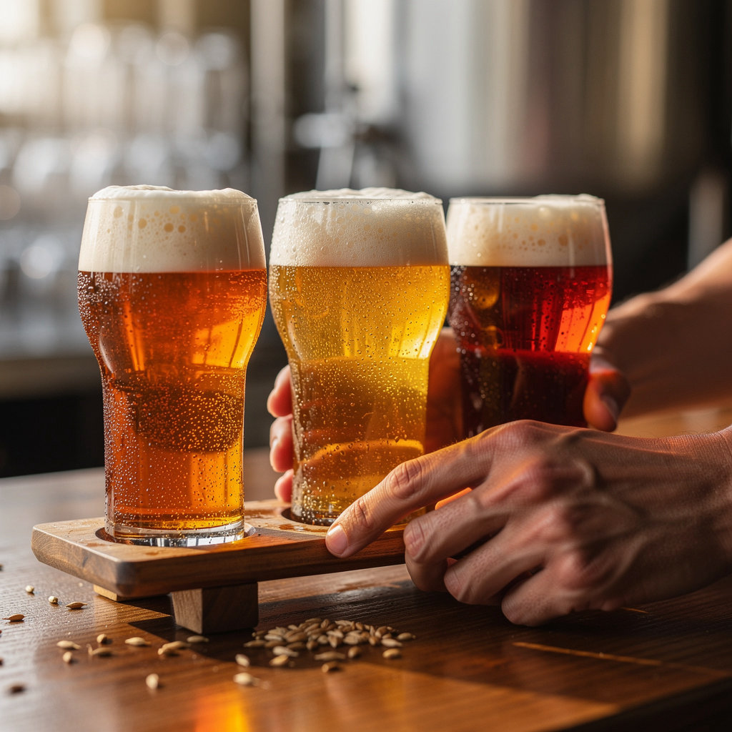 A selection of local craft beers on tap at The Burger Joint and Brew San Diego, showcasing our San Diego brewery offerings